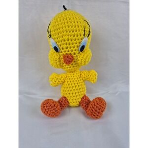 Handmade Crochet Tweety Bird Plush Looney Tunes Amigurumi Yellow Canary 11 Inch